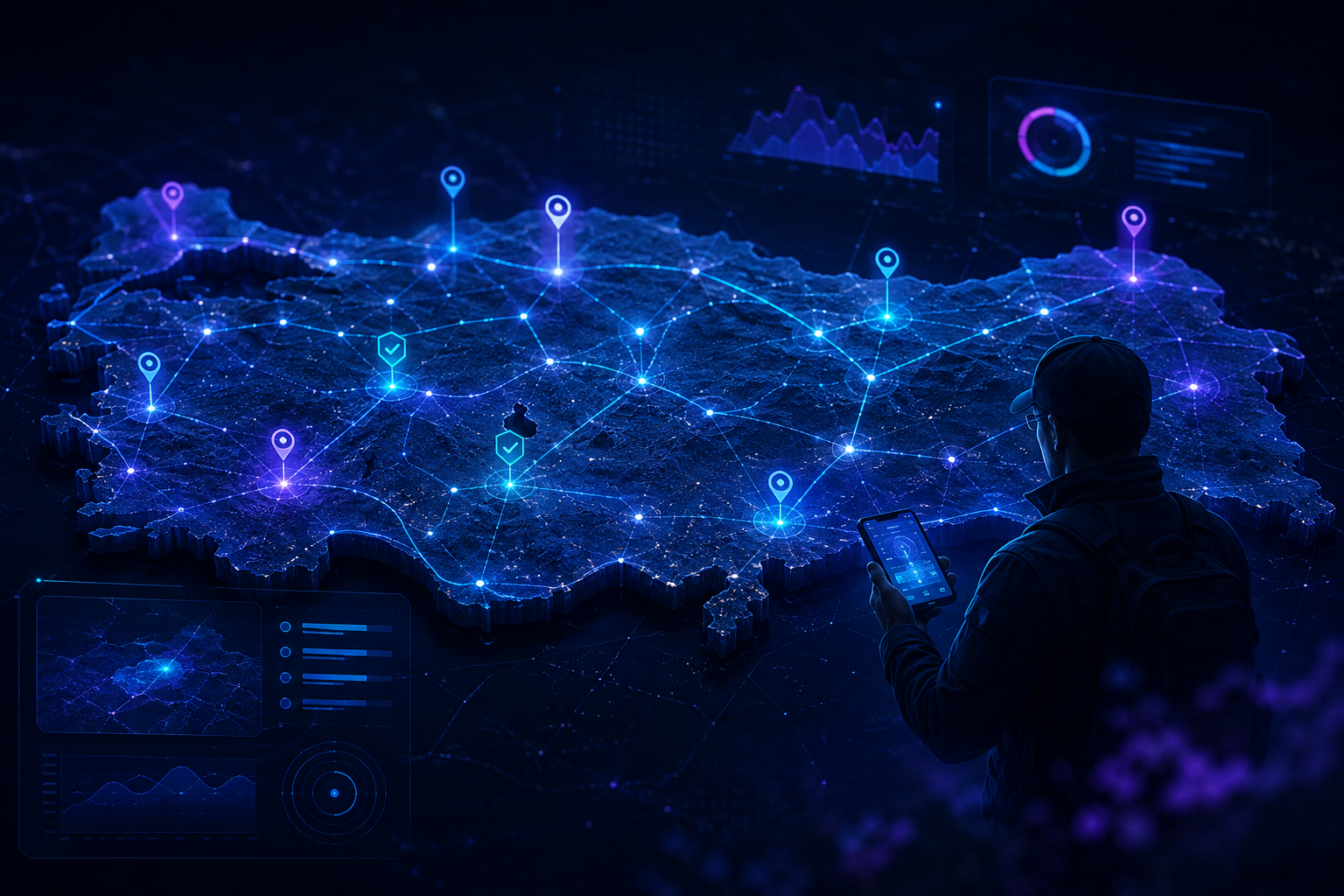 Türkiye genelindeki dijital saha görev ağını gösteren platform görseli